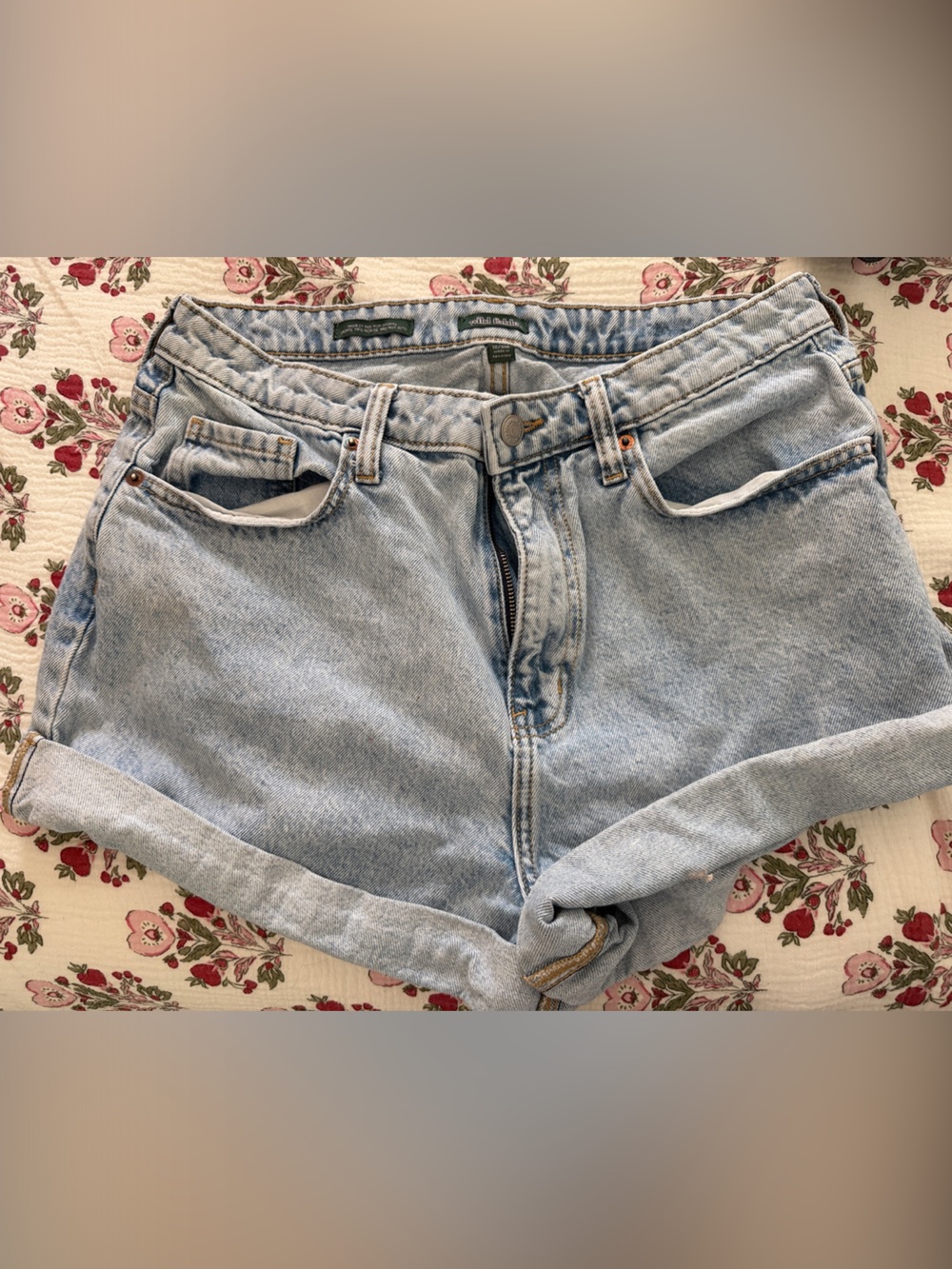 wild fable Light Wash Rolled Hem Denim Shorts
